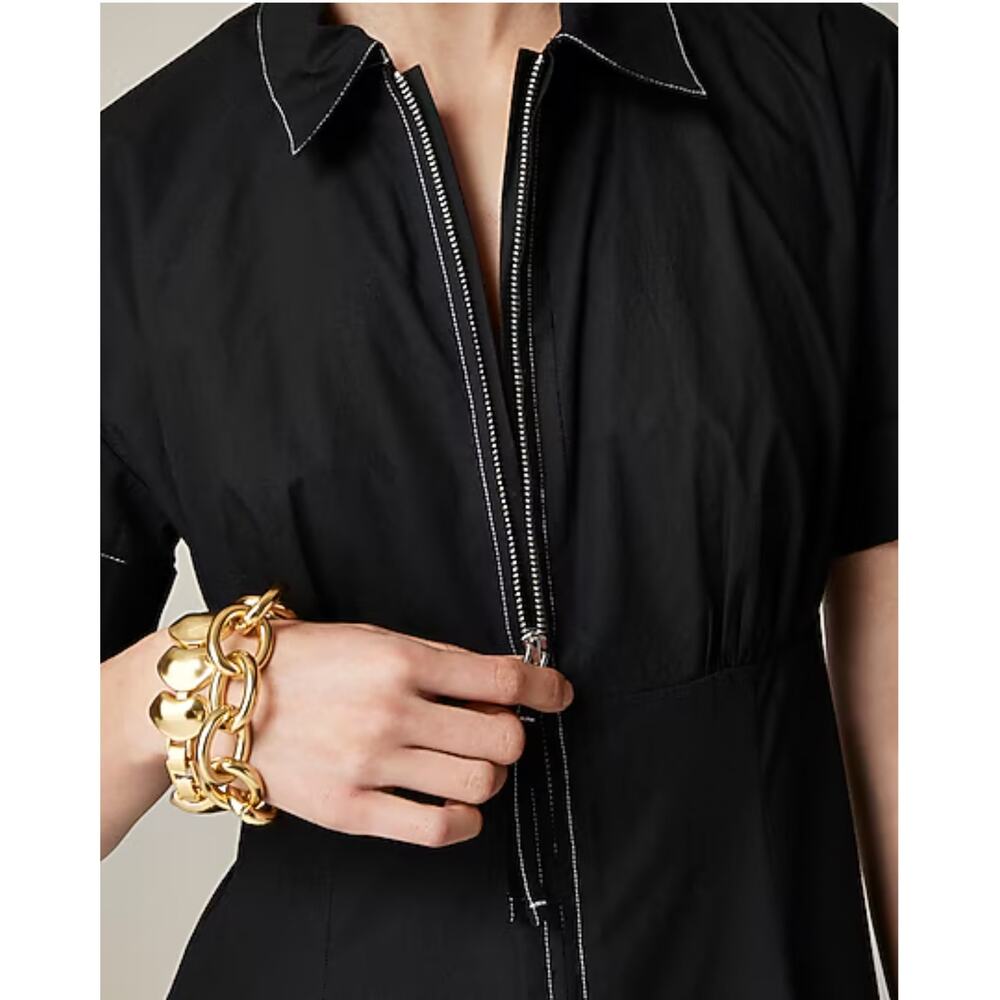 J.CREW Zip-Up Shirt-Dress in Black CI906 Size 4 NWT - Picture 8 of 13